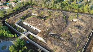 Batterie, aussi appelé fort, de Sermenaz près de Lyon vue du ciel